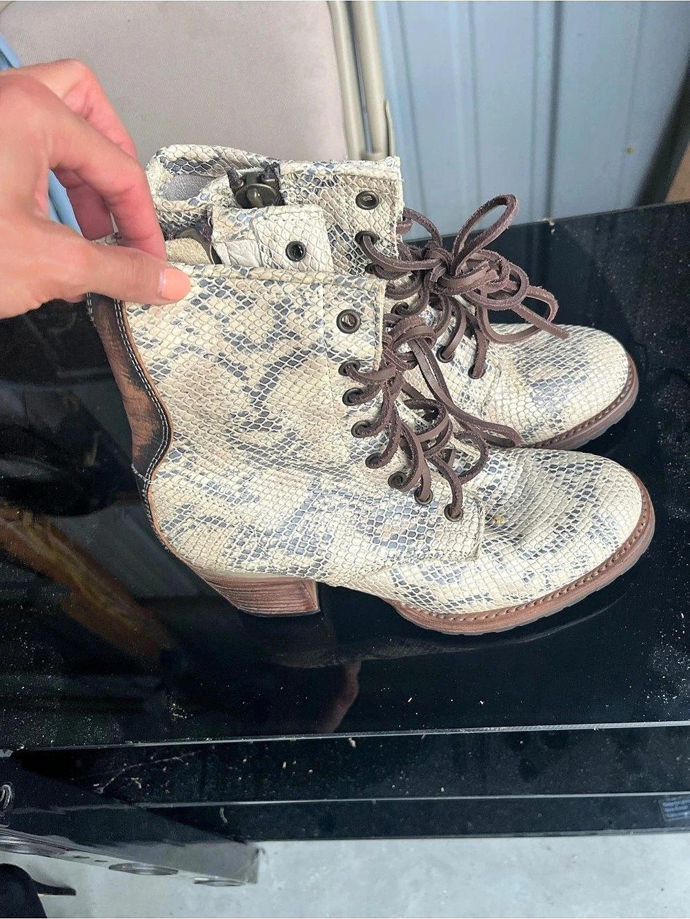 Freebird by Steven Cavalier Women's snake skin Ankle Boots